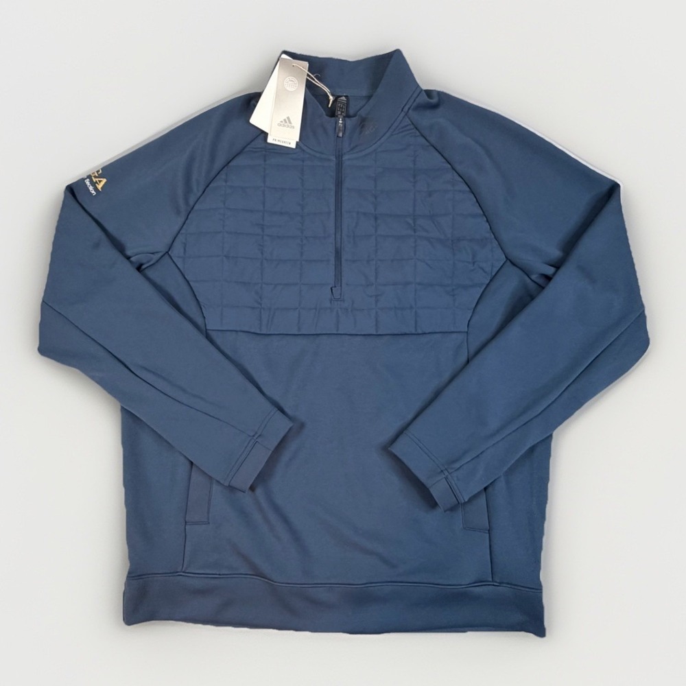 Adidas Golf Jacket Men's XL Crew Navy Primegreen   1/4 Zip Pullover